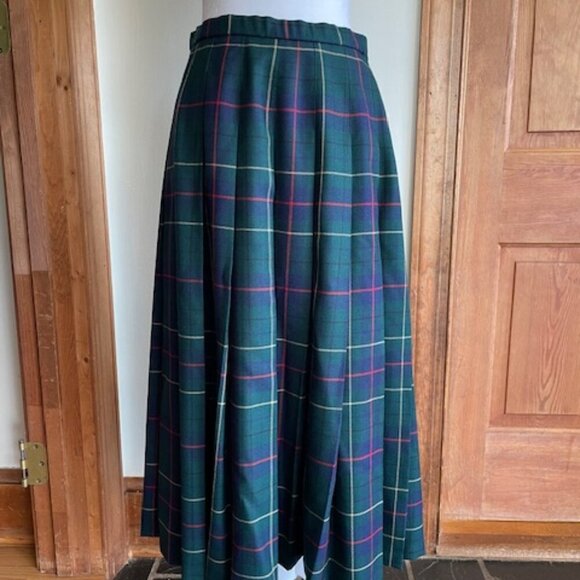 PENDLETON Heritage Tartan Wool Plaid Pleated Midi Skirt Vintage - Picture 3 of 16